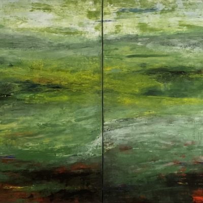 o.T., 200 x 100 (Diptychon), Acryl/L, 2024